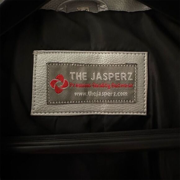 Vintage Leather Silver Black Motorcycle Jacket Unisex S - Picture 6 of 6